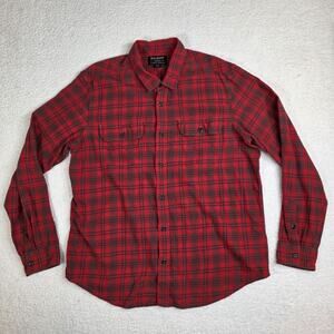 Filson Mens 2XL Scout Flannel Shirt Red Plaid Button Workwear Outdoor XXL